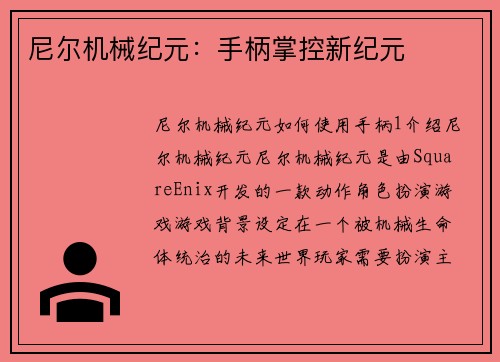 尼尔机械纪元：手柄掌控新纪元
